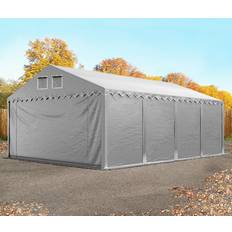 Oppbevaringstelt Toolport 5x8m Lagertelt Grå PVC 800 Byggetelt