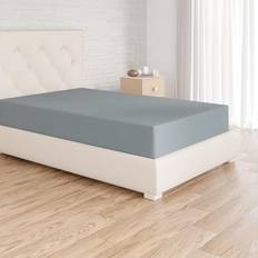 Amazon Basics Soft Microfibre Single Fitted 30 cm Bed Sheet Blue (190x90cm)