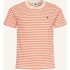 Brown T-shirts Petit Bateau Striped Cotton T-Shirt with Short Sleeves - Red/White