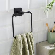 Dunelm Sparkle Black Square Towel Ring