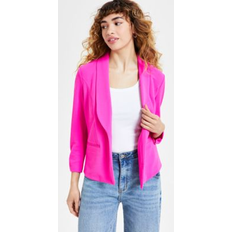 Bar III Women's Ruched 3/4-Sleeve Knit Blazer - Pinkadelic