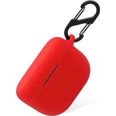 Geiomoo Silicone Case for Jabra Elite 8 Active Jabra Elite 10 Protective Cover with Carabiner Red