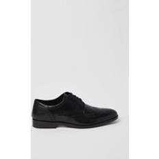 Svarta Oxford Burton Mens Black Leather Smart Oxford Brogue Shoes - 8