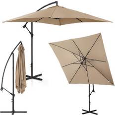 Hpa Trädgårdsparaply Med Fyrkantig Arm 250 x 250 cm Gråbrunt 250cm