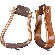 Stirrups JT Tough1 Mahogany Wood Angled Stirrups - Brown