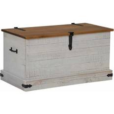 Kister vidaXL Halden Weiß 91 x 48 x 47 cm Massivholz Kiefer Truhe