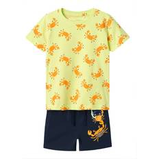 Name It Other Sets Name It Boys Yellow Navy Blue Crab Print Shorts Set - Blue/Yellow