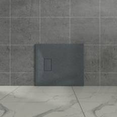 Anthracite Rectangular Shower Tray Slate 900x700mm with Waste