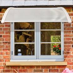 Front door Living and Home White Window Front Door Awning Canopy 1.9m
