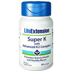 Life Extension Super K Vitamin K2 with Advanced K2 Complex 90 Softgels