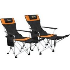 OutSunny Set of 2 Reclining Folding Camping Chair