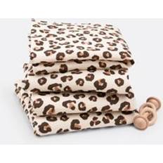 Set of 4 Azhar Leopard Print 100% Cotton Muslin Swaddles