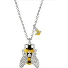Vivienne Westwood Necklaces Vivienne Westwood Bumble Bee Necklace - Platinum/White/Crystal