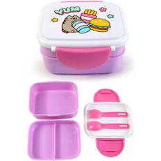 Puckator Bento Clip Lock Lunch Box with Cutlery Food Container