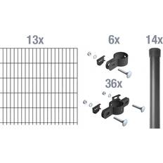 Zaun-Sets Alberts Alberts Komplettset Einstabmattenzaun 150 cm 26 m Anthrazit