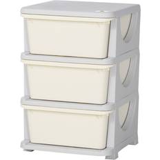 Homcom Barnrum Förvaring Med 3 Lådor Plast Vit 37 x 37 x 56 cm
