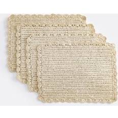 Beige Place Mats LA REDOUTE INTERIEURS Set of 4 Solia Placemats - Place Mat Beige, Natural