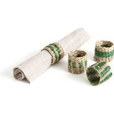 Green Napkin Rings LA REDOUTE INTERIEURS Set of 4 Jakar Woven Grass Rings ONE SIZE Napkin Ring 4pcs