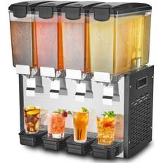 Beverage Dispensers VEVOR Commercial 10L x 4 Tanks Cold Juice Beverage Dispenser