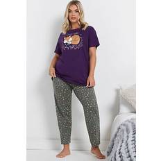 Purple Sleepwear Yours Curve Women's Plus Size Slogan Pyjama Set - Purple