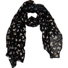 Gold - Women Scarfs Zac's Alter Ego Women/ ladies gold foil metallic glitter mini butterfly print scarf