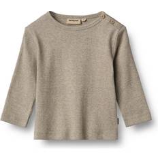 12-18M T-shirts Wheat Organic Milo Rib Bluse - Brun