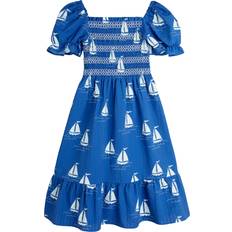 Mini Rodini Kids' Organic Cotton Printed Dress - Blue