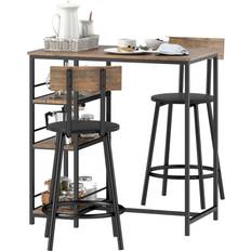 Homcom Barbord Homcom Kompakt Barbordsset 2 Personer Brun Barbord 3st