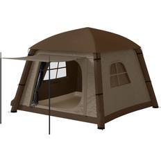 OutSunny Aufblasbares Campingzelt 1-2 Personen Outdoor Familienzelt mit Vorzelt Haken
