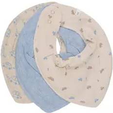 Beige Savlesmække Pippi Bandana Bib Uni AOP 3-pak