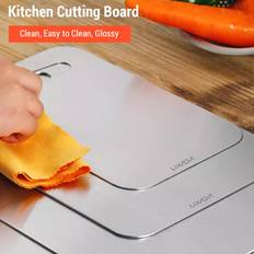 Metall Skärbrädor Lixada Metal Cutting for Kitchen Outdoor Camping Stainless Steel Chopping Board