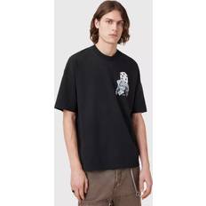 AllSaints Organic Cotton Regular Fit Short Sleeve Logo T-Shirt - Washed Black
