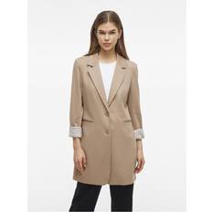 Vila Lång Jersey Kavaj - Beige