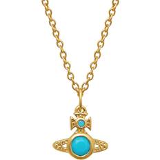 Vivienne Westwood Halsband Vivienne Westwood Gold Turqouise Crystal London Orb Necklace - Gold