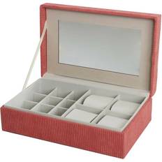Red Jewellery Storage Versa Red Polyester Jewelry Box with Mirror - Red