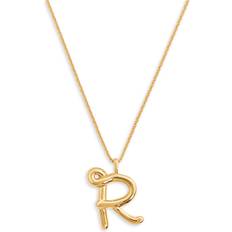 Womens Gold Plated Initial Necklace - Gold
