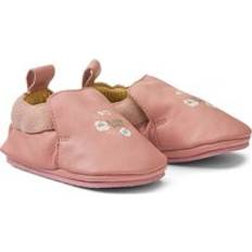 Leather Slippers Children's Shoes La Redoute Kids Floral Leather Slippers - Pink