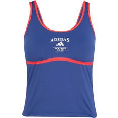 Blå - Tennis Toppe adidas Heritage Tank Top With Integrated Low-support Bh - Mørkeblå