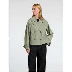 Dame - Slids Frakker Selected Femme SLFCilo Short Trenchcoat - Grøn