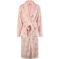 Badjassen By Louise Fleece Badjas Dames Hartjes - Roze