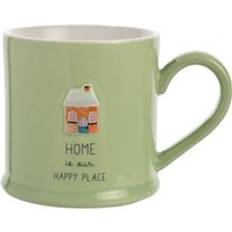 Celebrations Love Life Home Embossed Green Cup & Mug