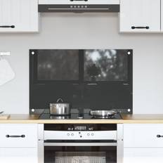 Gråa Stänkskydd vidaXL Mørkegrå Køkken Backsplash 80x50x0.6 cm Hærdet Glas Stænkplade