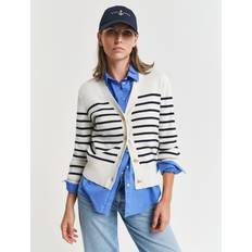 Gant Striped Cotton Cardigan - Eggshell