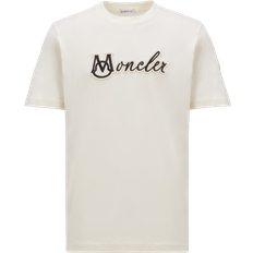 Moncler Men Tops Moncler Embroidered Varsity Logo T-Shirt - White