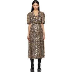 Leopard Klänningar Ganni Tie Stripe Midi Dress - Leopard