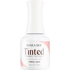 Top Coats Kiara Sky Non Wipe Tinted Rubber Top Coat - Coral Silk