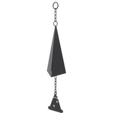 Svarta Trädgårdsprydnader Tooarts Triangle Wind Chimes Pendant Courtyard Bell Decoration Iron Black Spray Paint