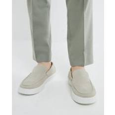Shoes River Island Mens Suede Wedge Cupsole Loafers - Beige