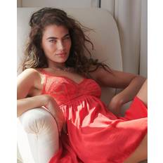Negligées Soma Women's Satin Babydoll Chemise - Red