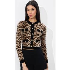 Leopard Cardigans Alice + Olivia Claira Leopard Print Cardigan Catwalk Multi